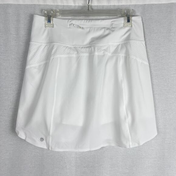 Athleta Skirt Run With it Skort White Tennis Prep Sporty Athleisure Preppy Golf - Picture 2 of 5